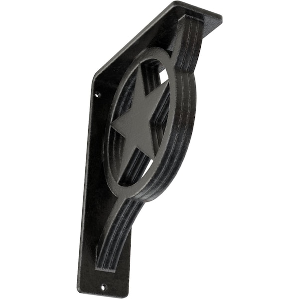 Ekena Millwork Austin Wrought Iron Bracket, (Triple center brace), Antiqued Pewter 2"W x 5 1/2"D x 8"H BKTM02X05X08TAUAPW - main